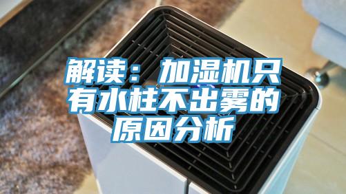 解讀：加濕機隻有水柱不出霧的原因分析