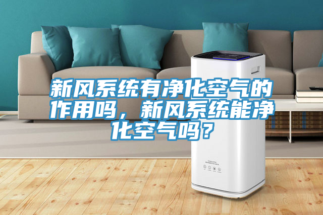 新風係統有淨化空氣的作用嗎，新風係統能淨化空氣嗎？
