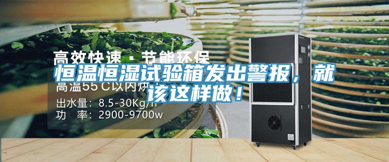 恒溫恒濕試驗箱發出警報，就該這樣做！